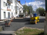 Фотографии во время ремонта общественной территории по адресу п. Колобово ул. 1 Фабричная д. 43 
